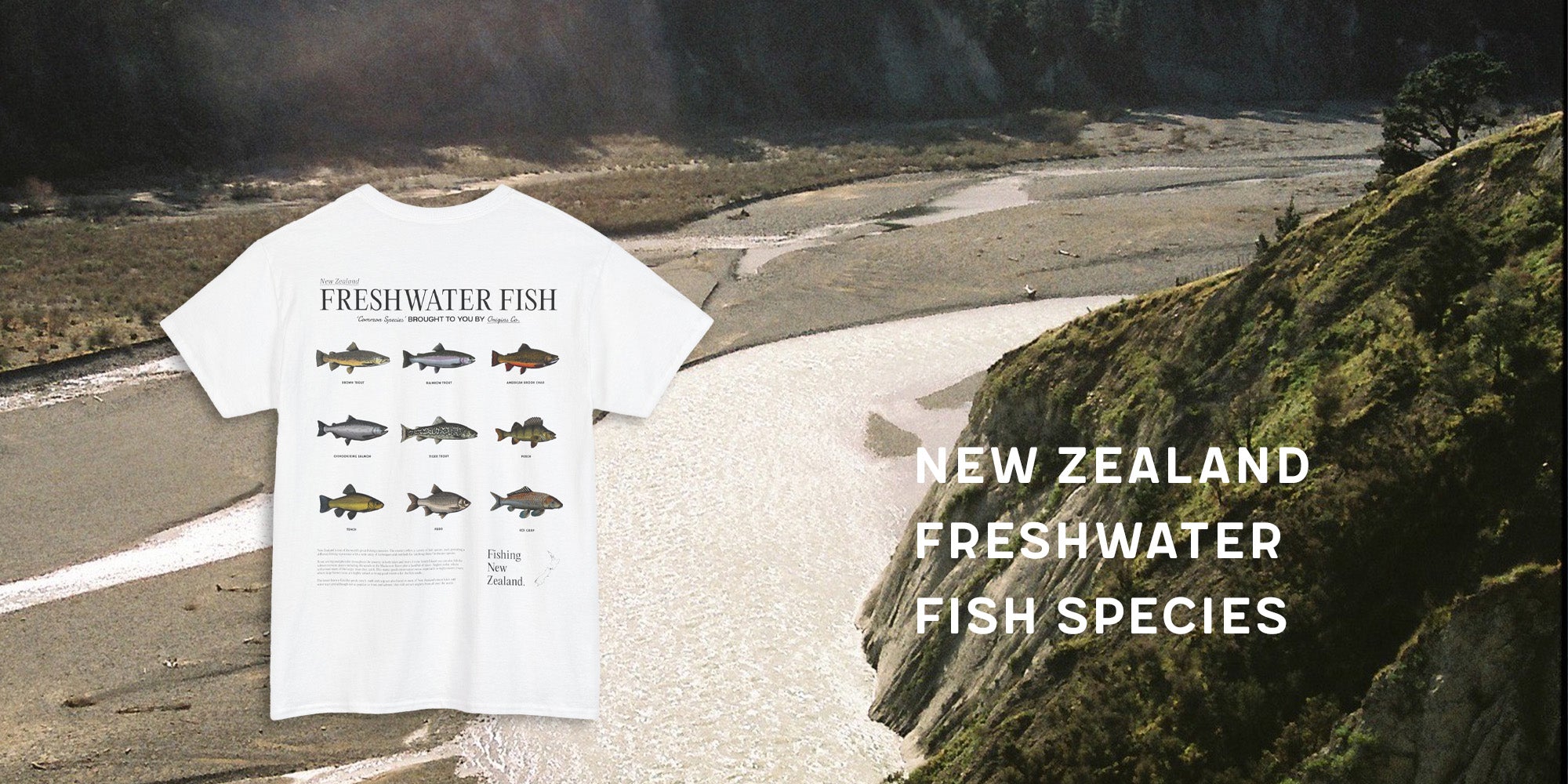 New Zealand freshwater fish t-shirt, NZ freshwater species apparel, Freshwater fish graphic tee, River fish shirt New Zealand, Freshwater fishing t-shirt NZ, New Zealand lake life clothing, Freshwater fish lover tee, Kiwis and freshwater fish apparel, Fish species t-shirt NZ, New Zealand aquatic wildlife shirt, Freshwater habitat t-shirt NZ, Unique NZ freshwater fish t-shirt, Conservation-focused fish graphic tee, NZ river life apparel, Sustainable fishing shirt New Zealand, origins t-shirts.