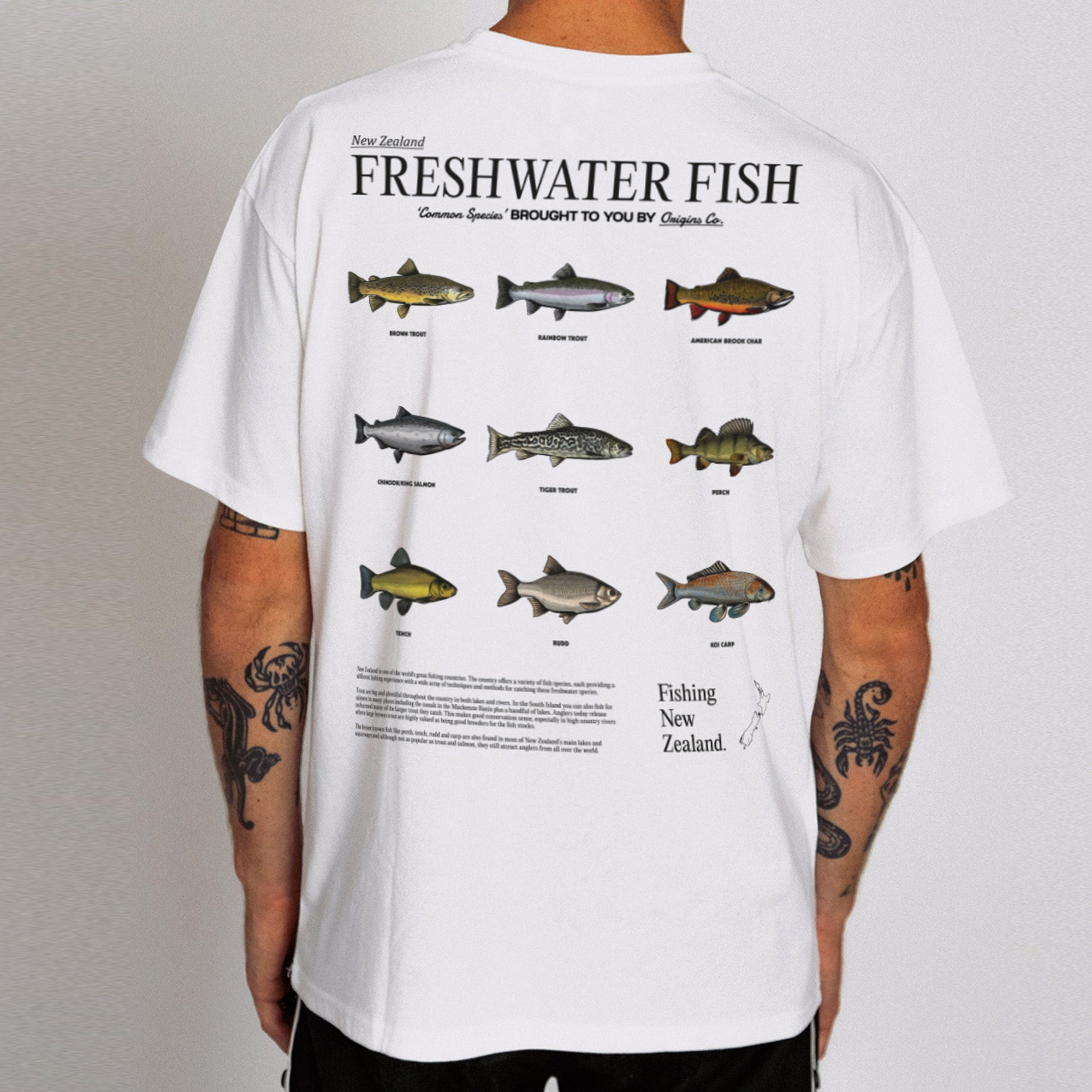 New Zealand freshwater fish t-shirt, NZ freshwater species apparel, Freshwater fish graphic tee, River fish shirt New Zealand, Freshwater fishing t-shirt NZ, New Zealand lake life clothing, Freshwater fish lover tee, Kiwis and freshwater fish apparel, Fish species t-shirt NZ, New Zealand aquatic wildlife shirt, Freshwater habitat t-shirt NZ, Unique NZ freshwater fish t-shirt, Conservation-focused fish graphic tee, NZ river life apparel, Sustainable fishing shirt New Zealand, origins t-shirts.