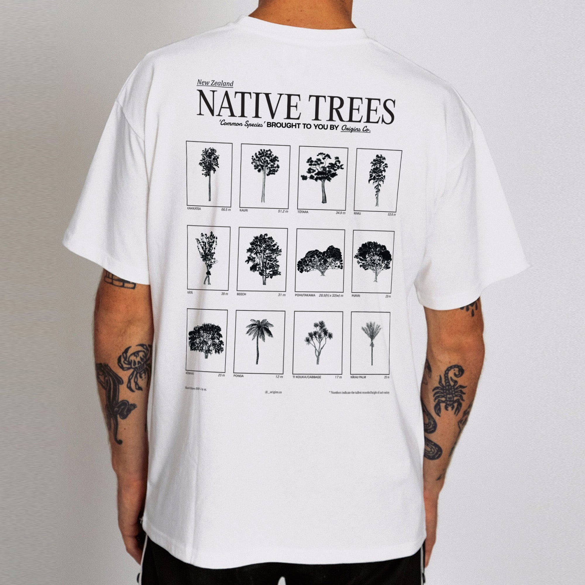 New Zealand native trees t-shirt, NZ kauri tree tee, New Zealand pōhutukawa apparel, NZ rimu graphic shirt, native flora of NZ t-shirt, New Zealand tōtara tree shirt, eco-friendly NZ nature tee, NZ forest-inspired clothing, New Zealand mānuka shirt, native trees of NZ tee, sustainable NZ tree apparel, New Zealand flora graphic tee, NZ wilderness clothing, native tree species t-shirt, New Zealand natural heritage shirt, Origins T-shirts.