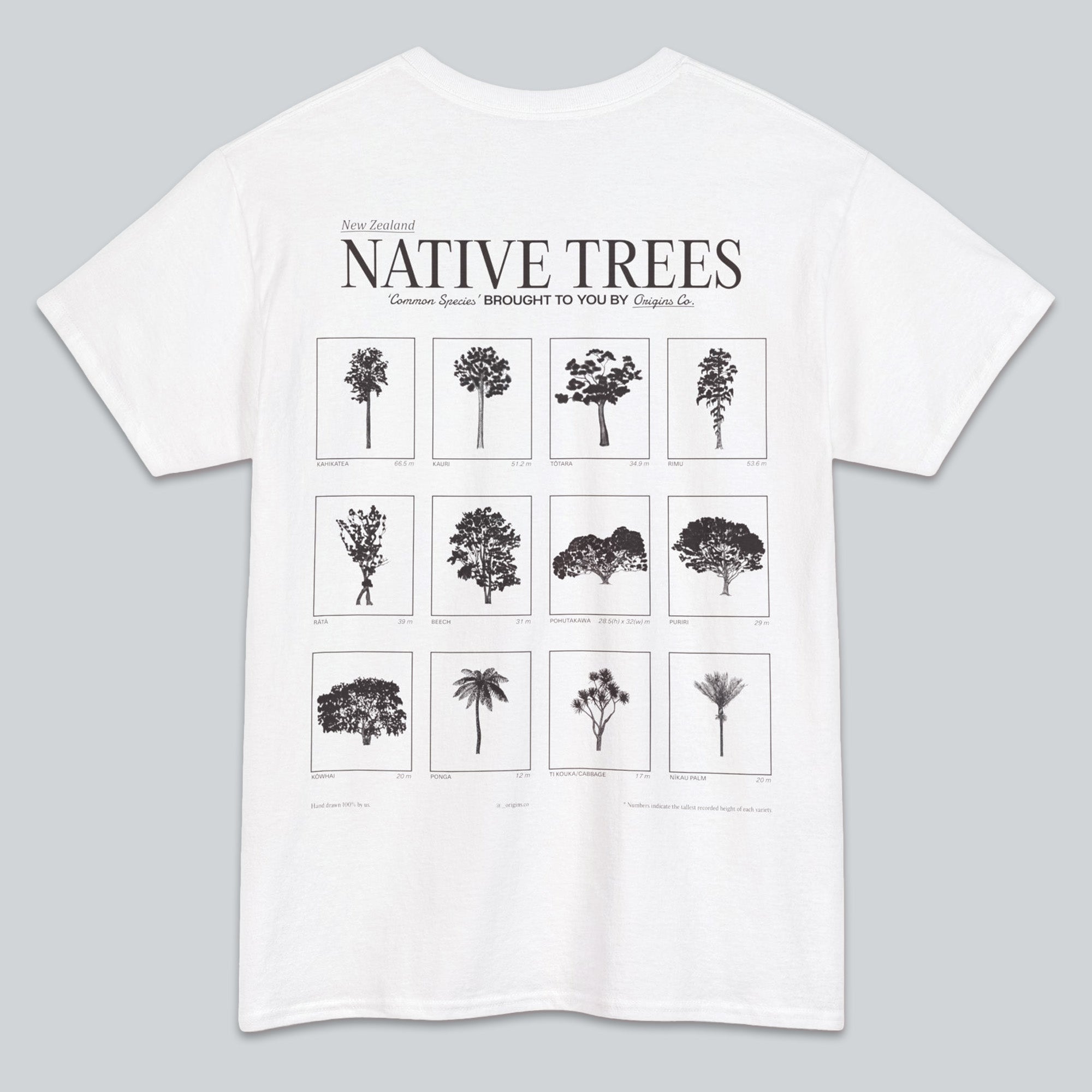 New Zealand native trees t-shirt, NZ kauri tree tee, New Zealand pōhutukawa apparel, NZ rimu graphic shirt, native flora of NZ t-shirt, New Zealand tōtara tree shirt, eco-friendly NZ nature tee, NZ forest-inspired clothing, New Zealand mānuka shirt, native trees of NZ tee, sustainable NZ tree apparel, New Zealand flora graphic tee, NZ wilderness clothing, native tree species t-shirt, New Zealand natural heritage shirt, Origins T-shirts.